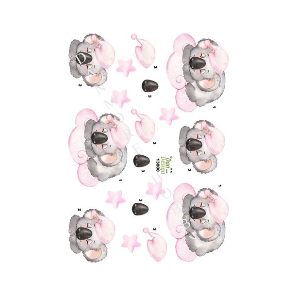  3D Koalabj�rn p� lyser�d sky