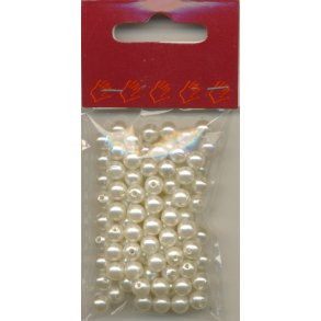 8mm hvid voksperle ca 12g ca 50stk