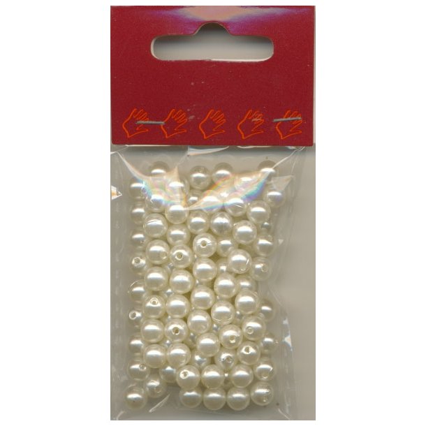 8mm hvid voksperle ca 12g ca 50stk