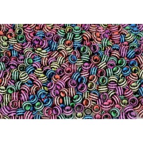 Plastperler sorte med striber 40g