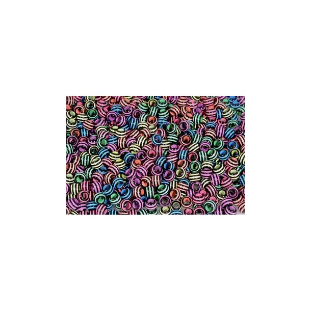Plastperler sorte med striber 40g