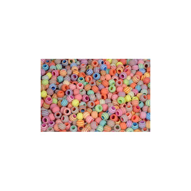 Plastperler med striber 40g