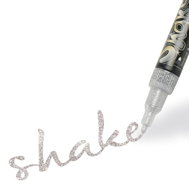  Shaker tusch glitter s�lv 3mm