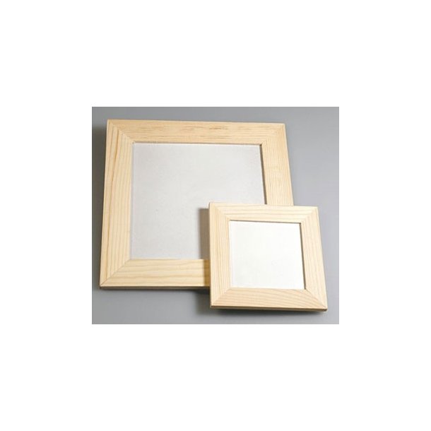 Tr�ramme 120x120mm med plade 95x95mm med glas