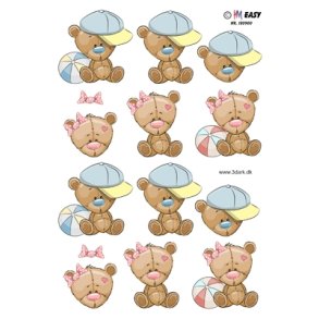  3D Pige & drenge bamse