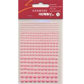 Halvperler rosa mix str selvkl�bende