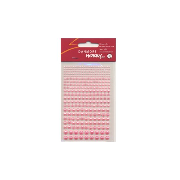 Halvperler rosa mix str selvkl�bende