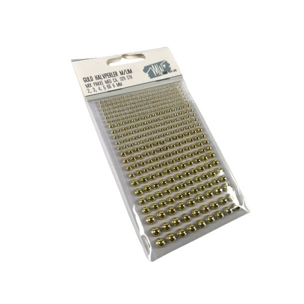 Halvperler Guld 2-3-4-5-6mm Selvkl�bende