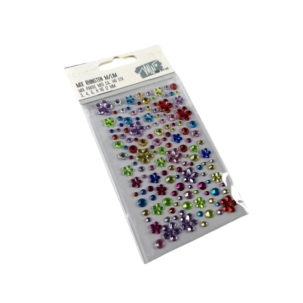 Rhinsten mix blomster 2-3-4-5-6mm Selvkl�bende