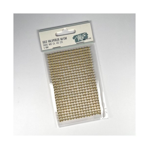 Halvperler guld 3mm Selvkl�bende