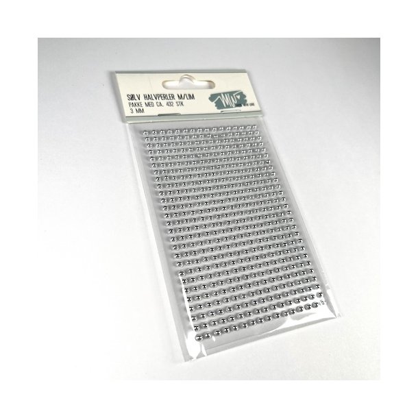 Halvperler s�lv 3mm Selvkl�bende