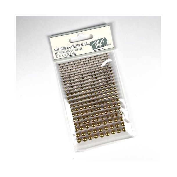 Halvperler mat guld Stk 2-3-4-5-6mm Selvkl�bende