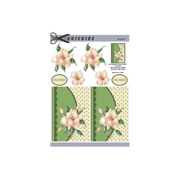 3D Stor hvid blomst