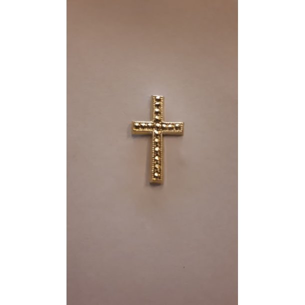  Guld kors plastik 17x26mm