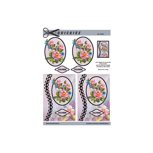 3D Lyser�de blomster i oval ramme