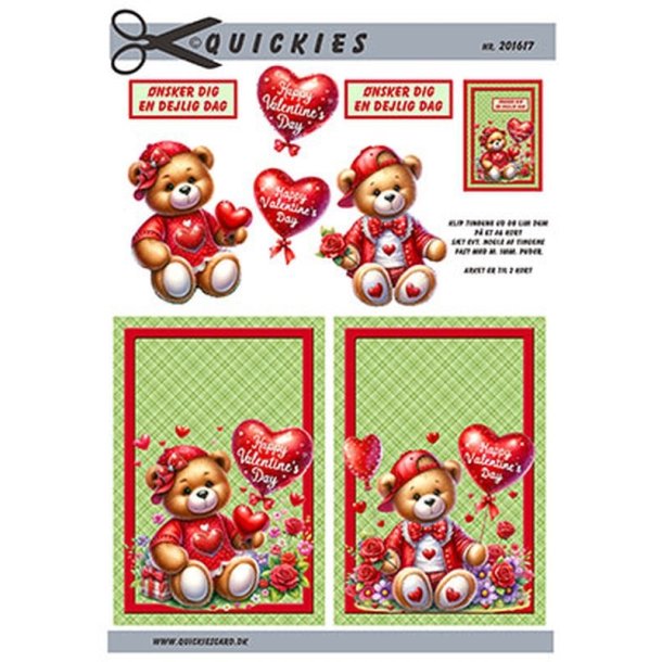 3D Bamse med hjerter