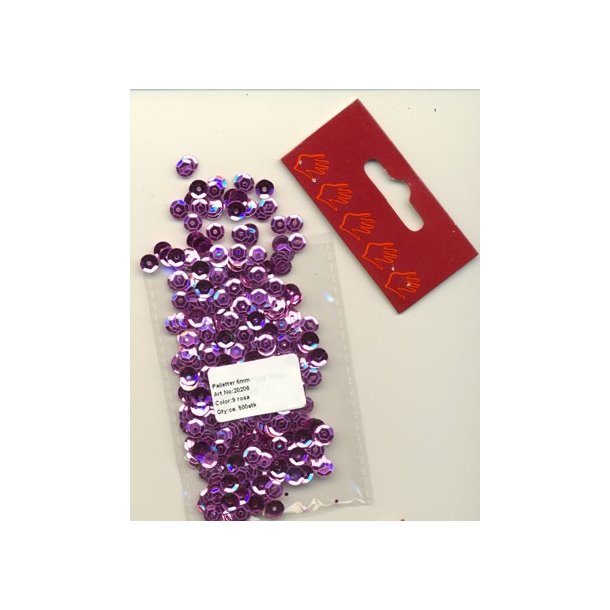 Pailletter rosa 6mm ca 500stk