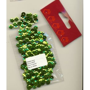 Pailletter gr�n 6mm ca 500stk