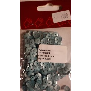 Pailletter baby bl� 6mm ca 500stk