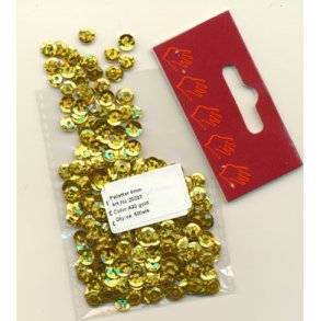 Pailletter glitter guld 6mm ca 500stk