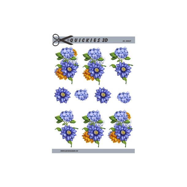 3D Bl� blomster