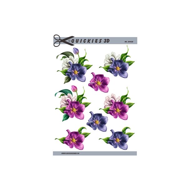 3D Lilla blomster  