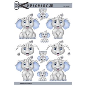3D Lysebl� elefant