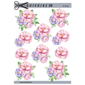 3D Lilla og lyser�d blomster