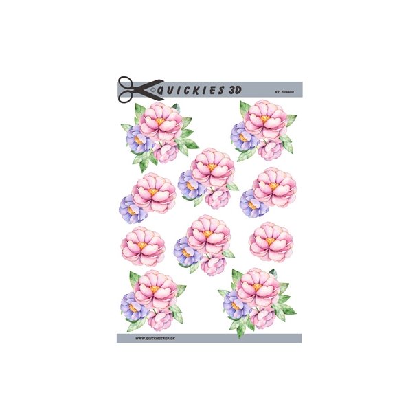 3D Lilla og lyser�d blomster