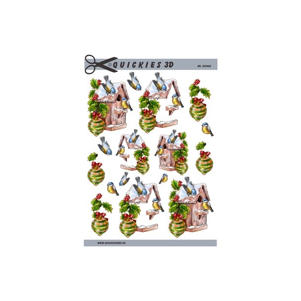 3D Sm� fugle ved fuglehus