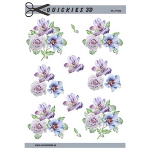  3D Blomsterbuket i sarte farver