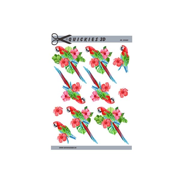  3D Farverig papeg�je