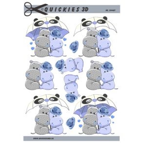 3D Lysebl� flodhest