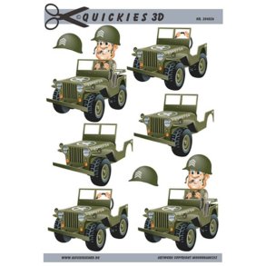  3D Milit�rmand i jeep