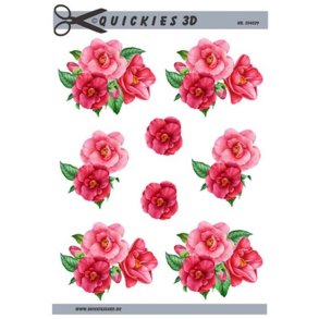  3D Rosa blomster