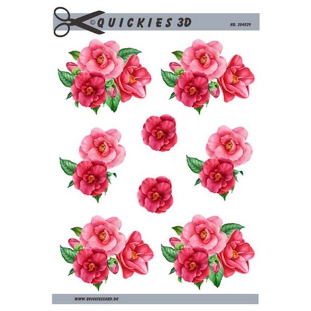  3D Rosa blomster