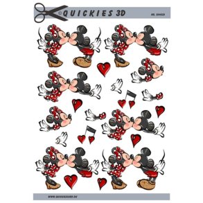 3D Minnie og Mickey kysser