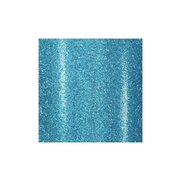 Turkis glitterkarton selvkl�bende 30,5x30,5cm