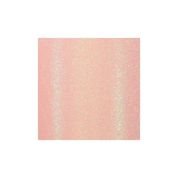  Lys rosa glitterkarton selvkl�bende 30,5x30,5cm 160g