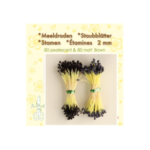  St�vdrager -  stamen brun 80 stk mat - 80 stk perlemor