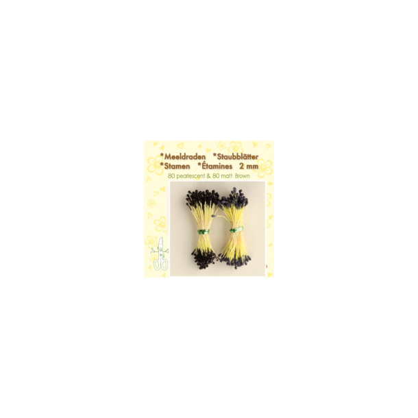  St�vdrager -  stamen brun 80 stk mat - 80 stk perlemor