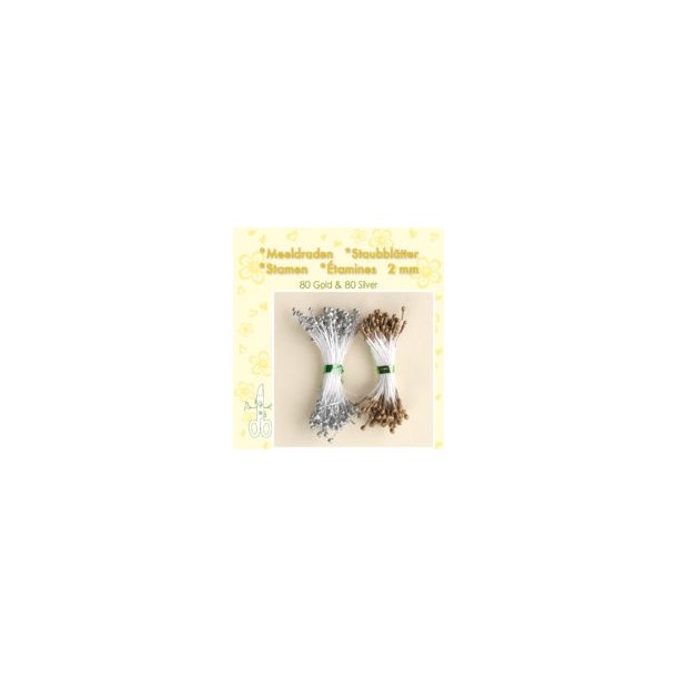  St�vdrager - stamen guld - s�lv 80 stk mat - 80 stk perlemor