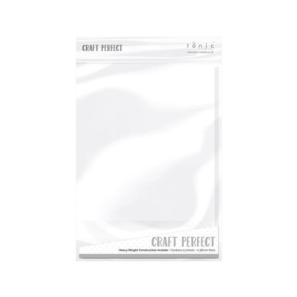 Craft Perfect Acetate A4 klar 5 stk 0,38 mm 380 micron Velegnet til shaker kort