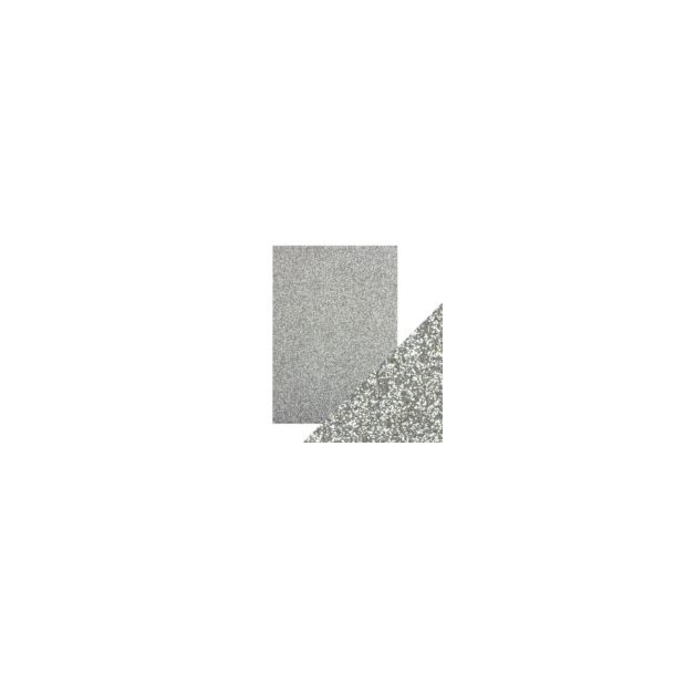  Craft Perfect Glitter karton Silver Screen A4 250g Ikke selvkl�bende