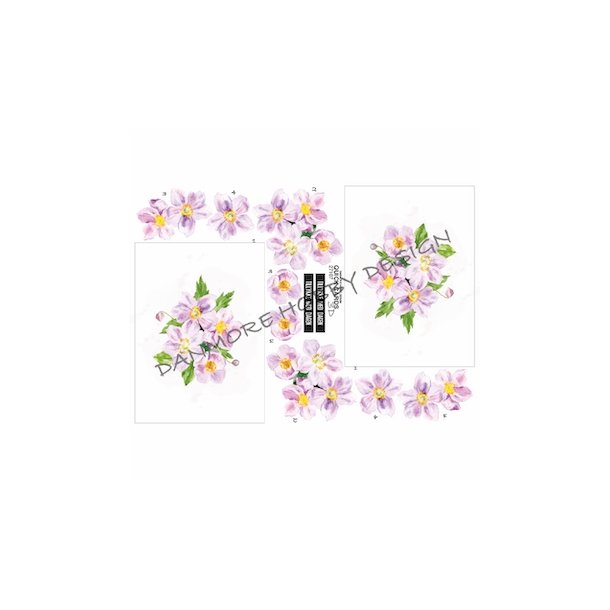 3D Lilla blomster
