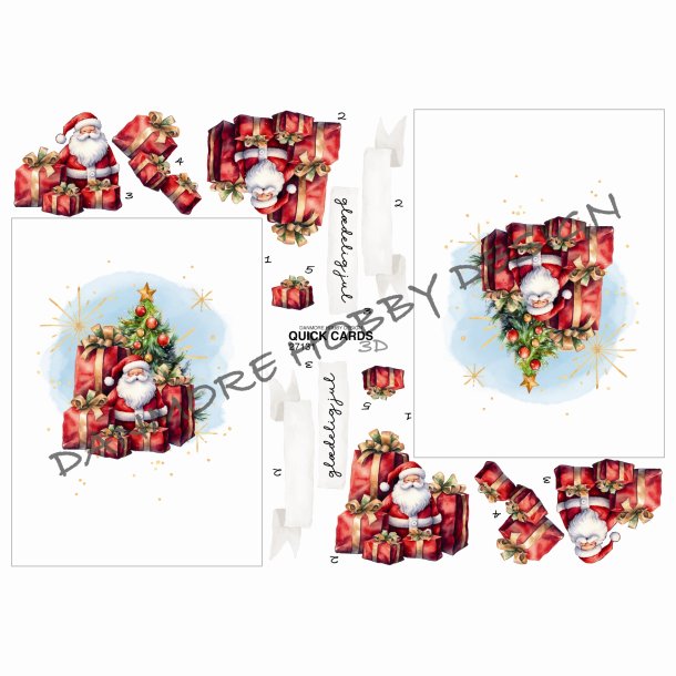 3D Quick Cards Juleman og gaver