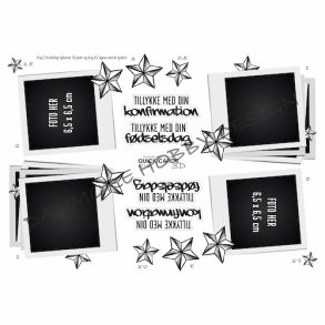 3D Quick Cards Konfirmation med stjerner