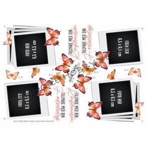 3D Quick Cards Konfirmtion med sommerfugle