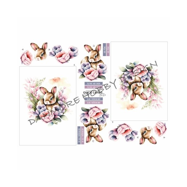 3D Blomster og harer