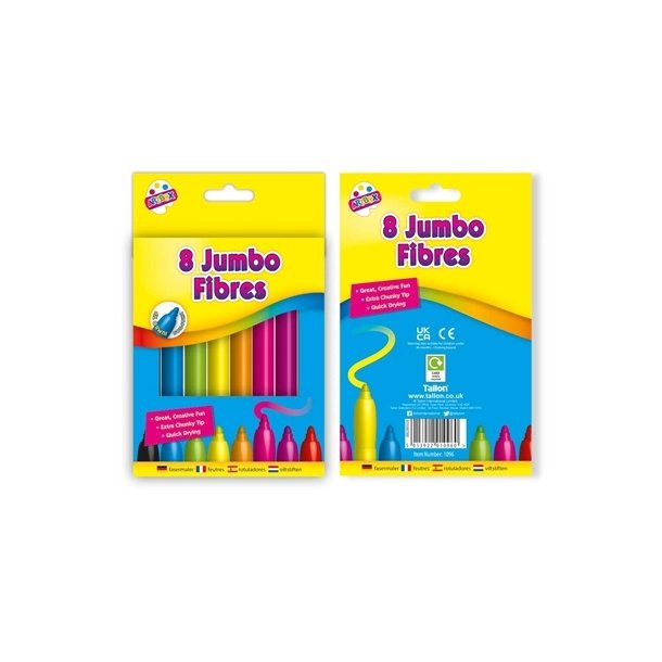 Tuscher jumbo med stor spids 8 stk